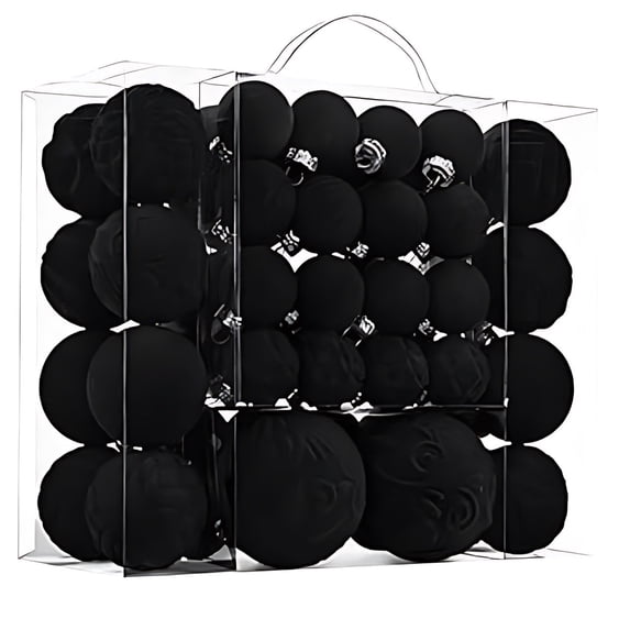 Qwtwty 46 Pcs Shatterproof Velvet Christmas Ball Ornaments Set, Colorful Flocked Christmas Hanging Pendants for Home Party Wedding Holiday Decor