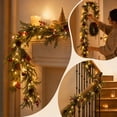 thumbnail image 1 of Qwtwty 6 ft Christmas Decor Artificial Garland with Lights, Fake Vines Real Touch Artificial Norfolk Garlands for Mantle, Fireplace, Table Decor, 1 of 8