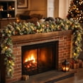 thumbnail image 1 of Qwtwty 9 ft Christmas Decorations Artificial Garland, Pre‑Lit Fake Vines Real Touch Norfolk Pine Garland for Stairs, Fireplace, Door Decorations, 1 of 8