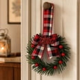thumbnail image 1 of Qwtwty Artificial Christmas Wreath for Front Door, Winter Artificial Wreath Hanging Ornament for Xmas Wall Window Fireplace Decor, Christmas Decorations, 1 of 7