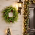 thumbnail image 1 of Qwtwty Artificial Christmas Wreath with Red Berries, Farmhouse Winter Wreaths Hanging Ornament for Indoor Outdoor Wall Window Home Holiday Christmas Decor, 1 of 7