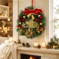 thumbnail image 1 of Qwtwty Artificial Christmas Wreath with Red Bow and Golden Bells, Farmhouse Winter Wreaths Hanging Ornament for Indoor Outdoor Wall Window Home Holiday Christmas Decor, 1 of 8