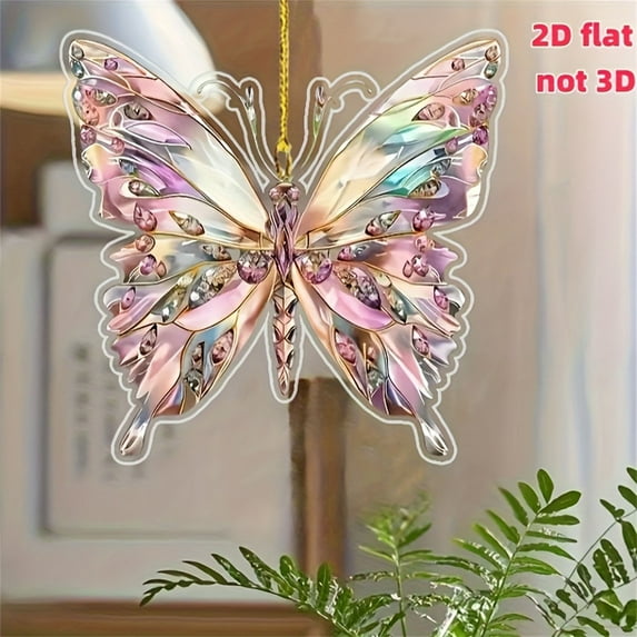 Qwtwty Backpack Accessories Colorful Butterflies Pendant Dreamy Animalss Pendant 2D Flat Hanging Decoration Home Decor