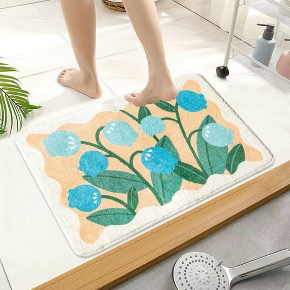 Qwtwty Bath Mat Soft Bedroom Carpet Thickened Carpet Room Small Carpet Bathroom Carpet Non Slip Carpet