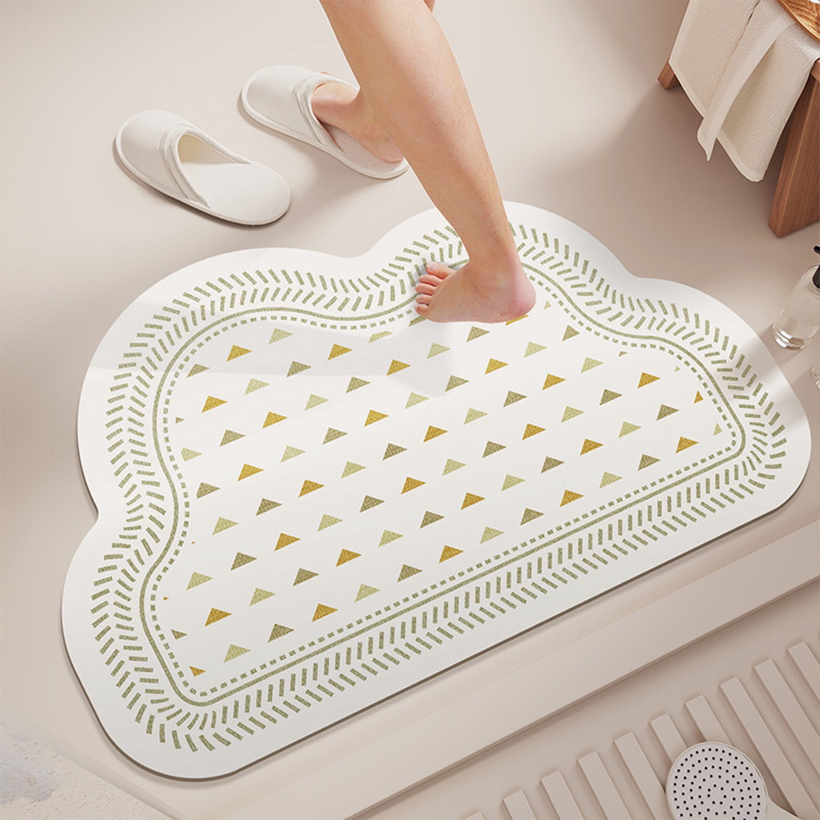 Qwtwty Bathroom Rugs Clouds Bathroom Floor Mats Toilet Soft Diatom Mud ...