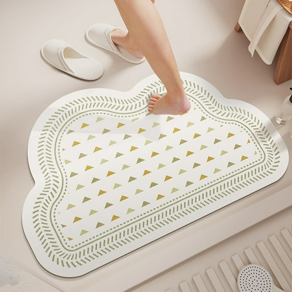 Qwtwty Bathroom Rugs Clouds Bathroom Floor Mats Toilet Soft Diatom Mud Strong Water Absorbent Foot Mats Toilet Door Antis Slip Mat Drying Carpet