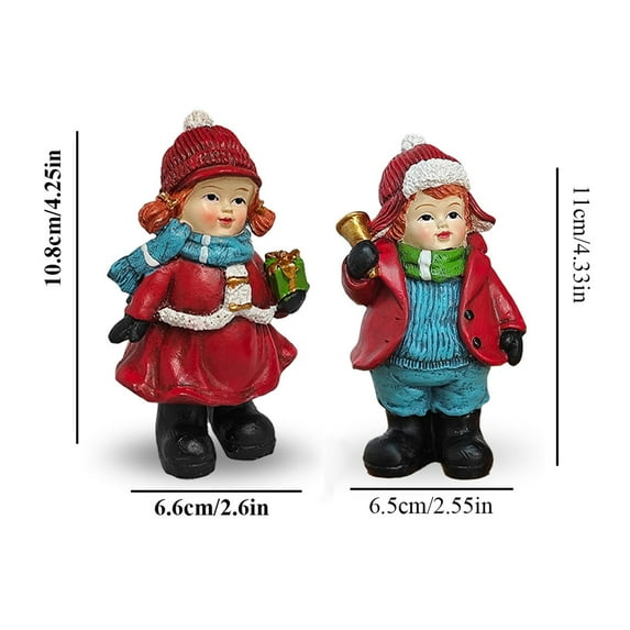 Qwtwty Christmas Decorations Indoor Traditional Christmas Red Coat Winter Goblin Pair Set Festive Decor Resin Artwork for Holiday Atmospheres