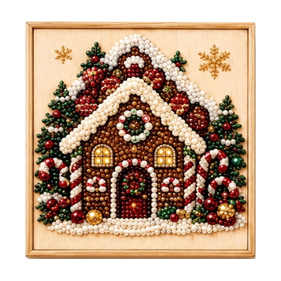 Qwtwty Christmas Pearl Painting Crafts Kit for Adults, DIY Pearl Painting Dot Gem Art for Bedroom Living Room Bathroom Wall Decor