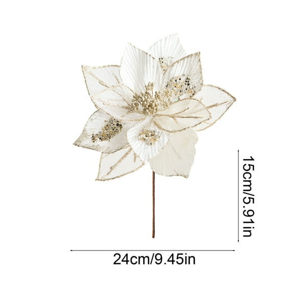 Qwtwty Christmas Ornaments 1Pcs Christmas Tree Decoration Simulation Flower - Cloth Material Simulation Flower - Wedding/Party/Hall Scene Decoration - Holiday Gift