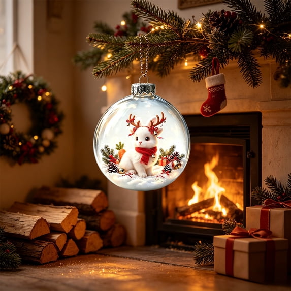Qwtwty Christmas Ornaments Christmas Tree Hanging Decoration Mini Clear Holiday Themed Hanging Ball Pendants for Xmas Tree Home Holiday Party Supplies