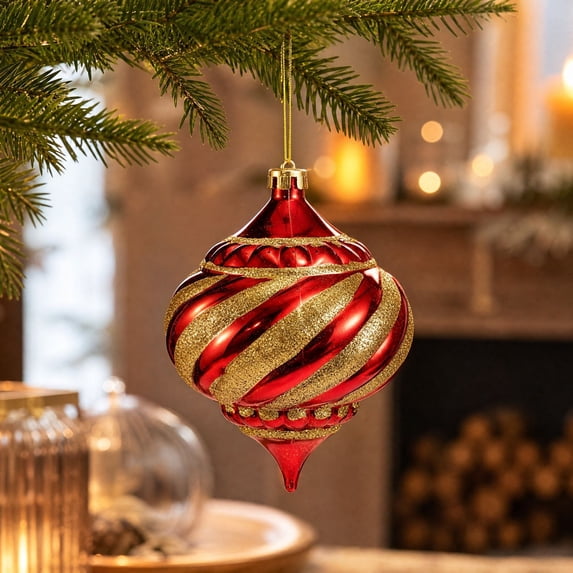 Qwtwty Christmas Ornaments Christmas Tree Hanging Decoration, Shatterproof Holiday Themed Hanging Ball Decoration for Xmas Tree Holiday Party Decor