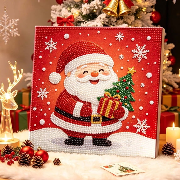 Qwtwty Christmas Pearl Painting Art Kit for Adults, DIY Pearl Painting Dot Gem Art for Bedroom Living Room Bathroom Wall Decor