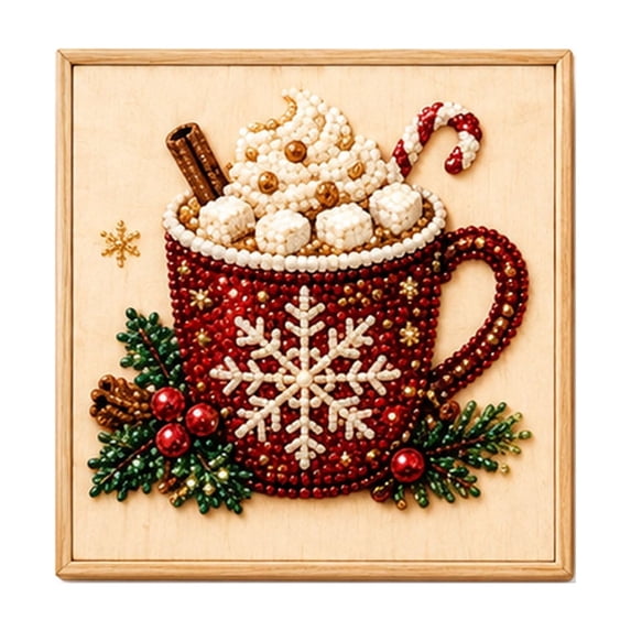 Qwtwty Christmas Pearl Painting Art Kit for Adults, DIY Pearl Painting Dot Gem Art for Bedroom Living Room Bathroom Wall Decor