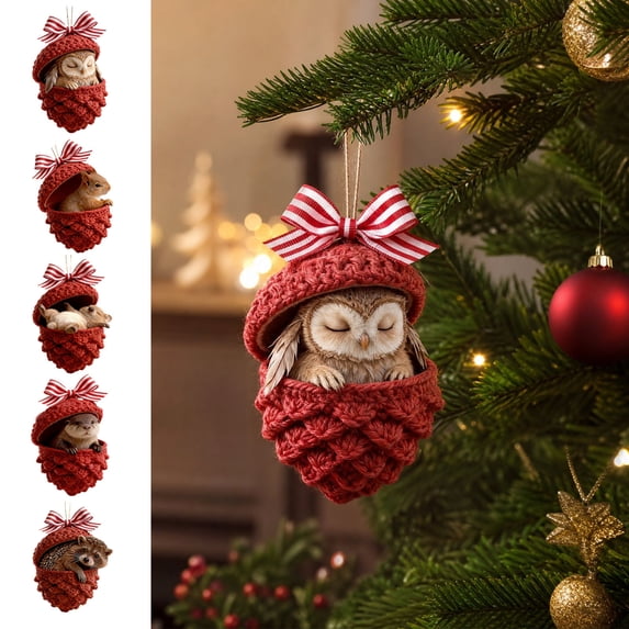 Qwtwty Christmas Tree Decorations Ornament, Shatterproof Acrylic Decorative Hanging Pendants for Xmas Tree Decor