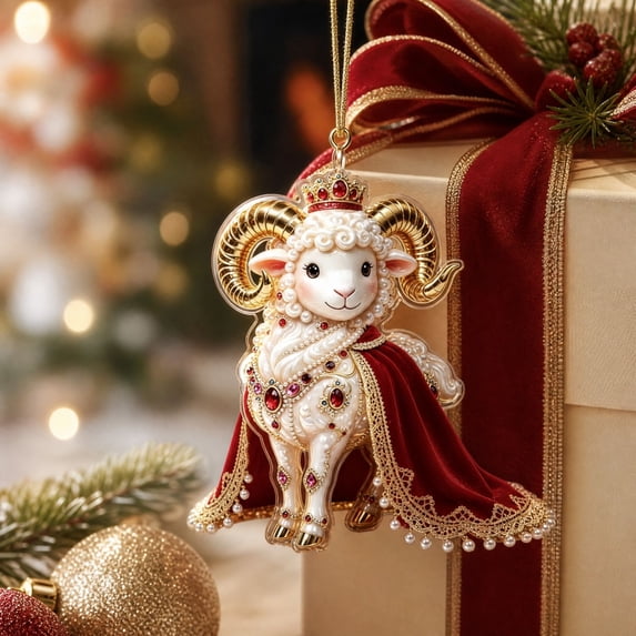 Qwtwty Cute Acrylic Christmas Decorations Hanging Ornaments, Shatterproof Decorative Hanging Pendants for Xmas Tree Party Decor