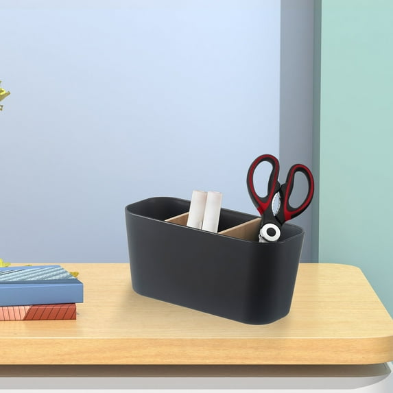 Qwtwty Desk Organizer Desktop Pen Container Office Student Stationery Storage Container Living Room Coffee Table Storage Box Makeup Brush Storage Container