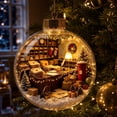 thumbnail image 1 of Qwtwty Glowing Christmas Decorations Mini Story Ornament, Light-Up Holiday Scene Christmas Tree Hanging Decoration with Warm LED Light, 1 of 7