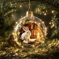 thumbnail image 1 of Qwtwty Glowing Christmas Story Ornament, Light-Up Mini Holiday Scene Christmas Tree Hanging Decoration with Warm LED Light, 1 of 6