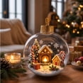 thumbnail image 1 of Qwtwty Glowing Christmas Story Ornament, Light-Up Shatterproof Clear Christmas Themed Hanging Ball Decoration with Warm LED Light, 1 of 7