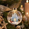 thumbnail image 1 of Qwtwty Glowing Christmas Tree Decorations Story Ornament, Light-Up Shatterproof Clear Christmas Themed Hanging Ball Decoration with Warm LED Light, 1 of 7