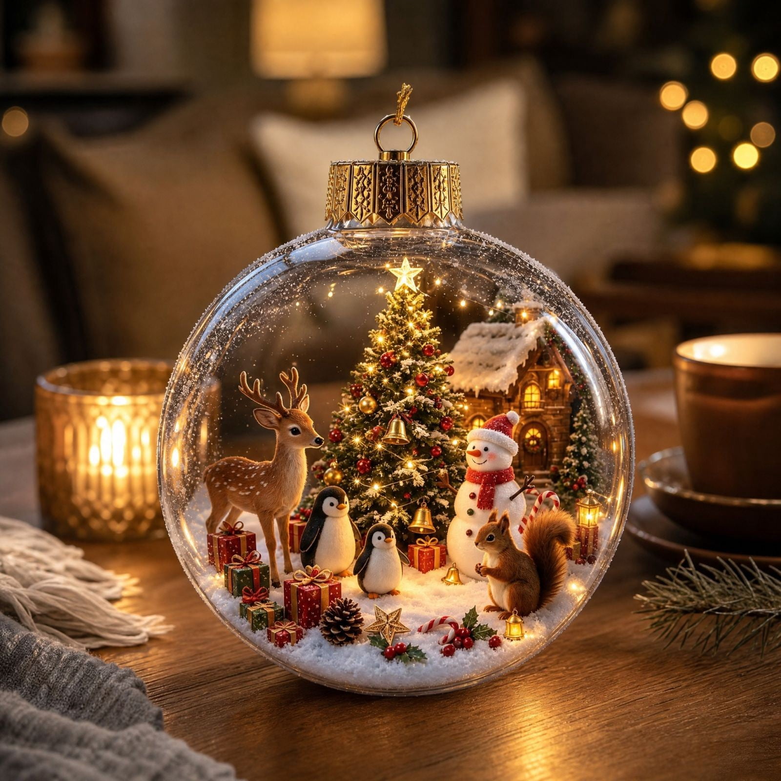 Qwtwty Glowing Christmas Tree Ornaments Christmas Decorations, Light-Up