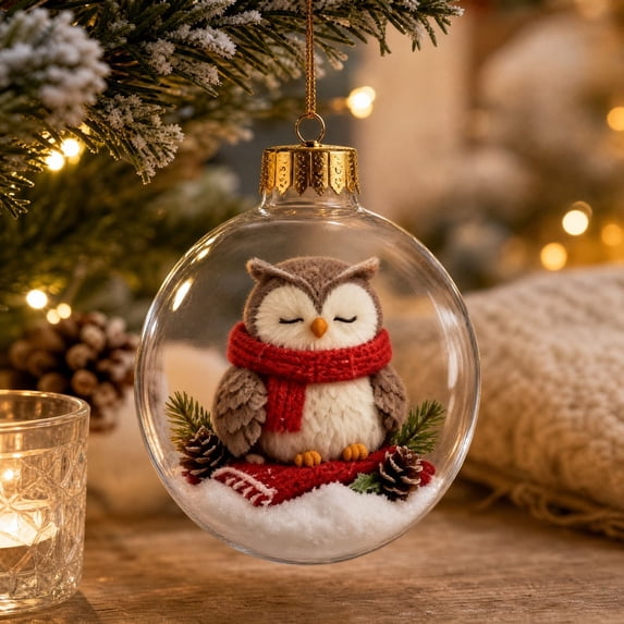 Qwtwty Glowing Christmas Tree Ornaments Christmas Decorations, Shatterproof Mini Clear Christmas Themed Hanging Pendants for Xmas Tree Decor