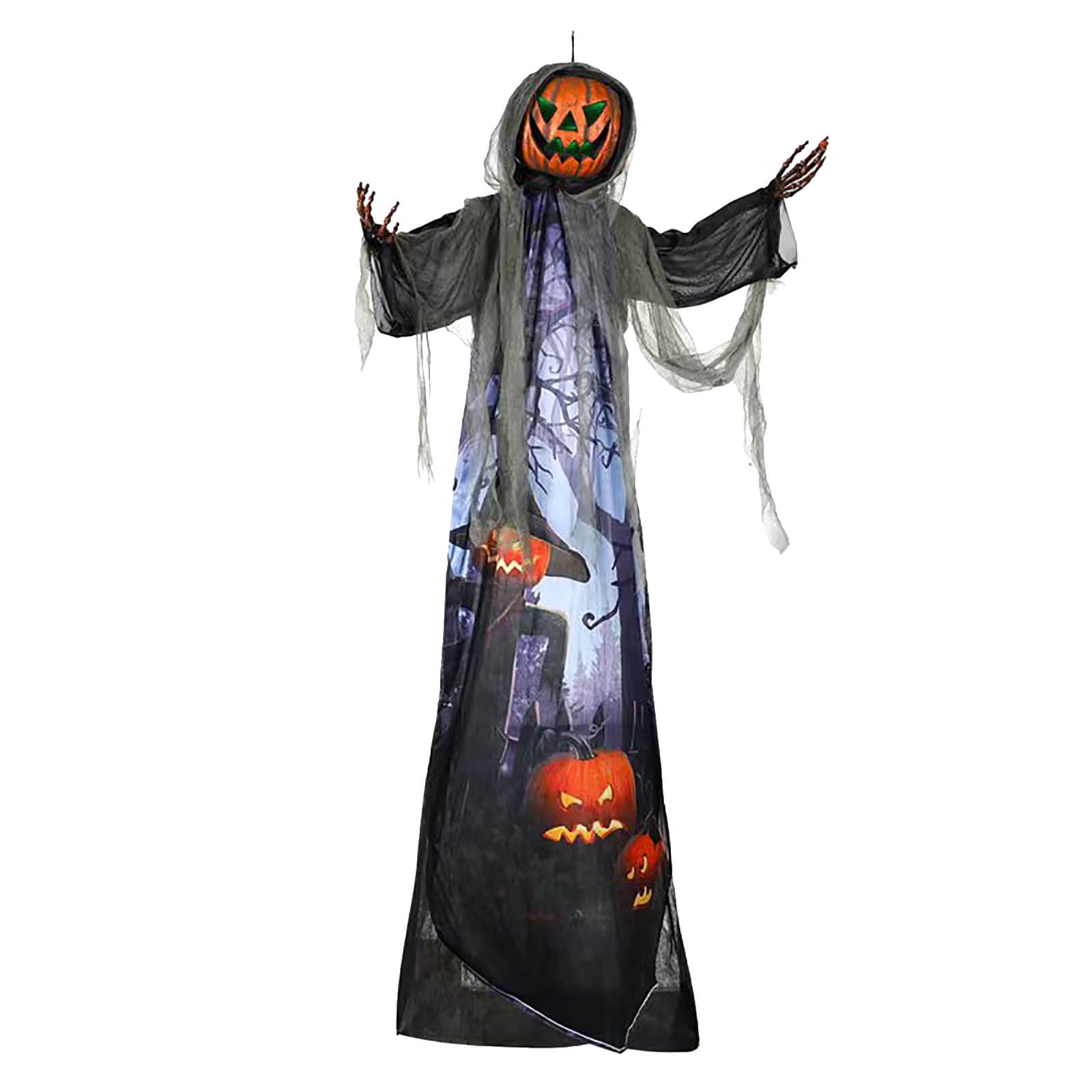 Halloween Solar Lantern Decor – Ghost Bat Pumpkin Hanging Light For Outdoor Porch, Yard, Garden, Party (Solar Powered)