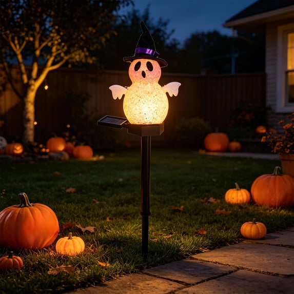 Qwtwty Halloween Decorations Outdoor Solar Garden Stake Lights, Waterproof Solar Garden Stake Lights for Yard, Pathway, Lawn, Walkway, Patio Decor