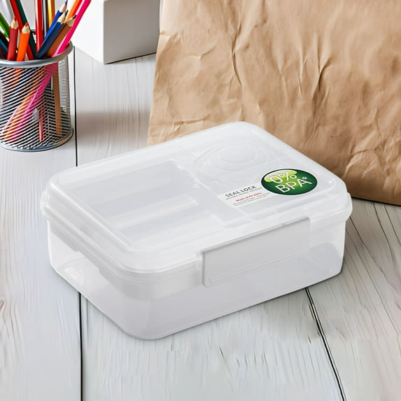 Qwtwty Insulated Lunch Box Portable Double Layer Lunch Box Divided Into Compartments Bento Box Picnic Salad Box Portable Office Lunch Box