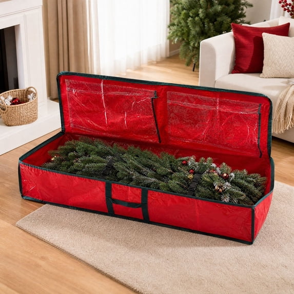 Qwtwty Large Capacity Christmas Tree Storage Bag, Heavy Duty Waterproof Storage Container with Reinforced Handles, Zippers and Wide Opening for Xmas Trees