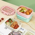 thumbnail image 1 of Qwtwty Lunch Box for Adults Straw Japanese Style Bento Box Popular Plastic Microwave Oven Lunch Box Low Lunch Box for Office Workers, 1 of 7