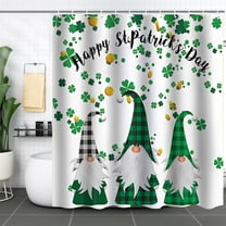 Qwtwty Plastic Shower Curtain Liner Shower Curtain Saint Patrick's Day Decoration Bathroom Partition Fabric Digital Printing Bathroom Water Proofing Curtain with Hooks No Punching