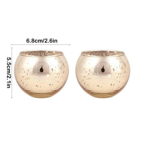 Qwtwty Room Decor 2Pcs Spherical Glass Candlestick Aromatic Candle Cup Holiday Gift Candlelight Dinner Decoration Christmas Decoration