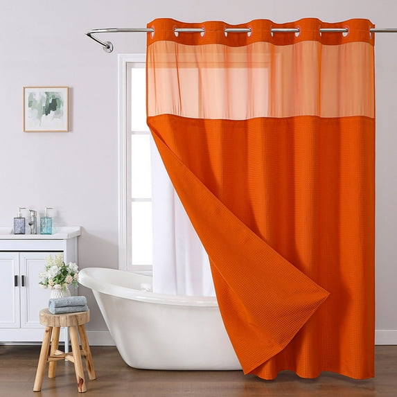 Qwtwty Shower Curtains for Bathroom Full Star Plain Double Large Ring Shower Curtain Reversible for Bathrooms Heavy Duty Polyester Fabric Shower Curtains
