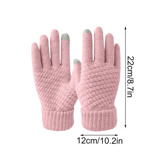 Qwtwty Snow Gloves Gloves Women's Knitted Gloves Touchscreen Winter Gloves Waterproof Windproof Sports Gloves Soft Warm Gloves Plain Thermal Gloves Breathable Mittens for Outdoor