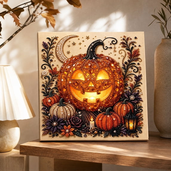 Qwtwty Thanksgiving Pearl Art Kit for Adults, Funny DIY Pearl Painting Dot Gem Art for Home Decor, Holiday Gifting and Relaxing Crafting
