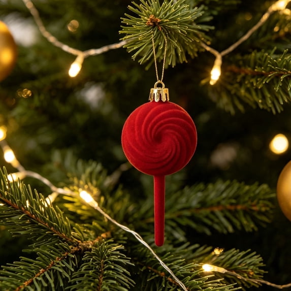 Qwtwty Velvet Christmas Tree Ornaments Shatterproof Christmas Tree Decoration Ornaments Hanging Pendants for Xmas Tree Holiday Party Decor