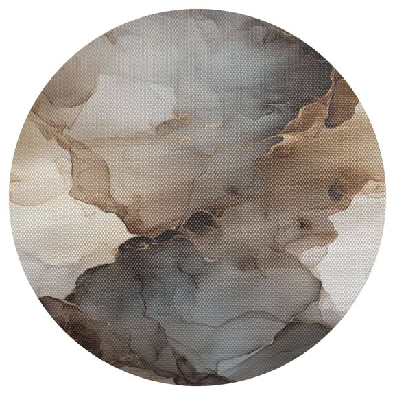 Qxltty 15inch Round Placemats Set of 1 Polyester Fabric Heat Resistant Washable Table Mat for Kitchen Party Decor Brown Marble Patterns