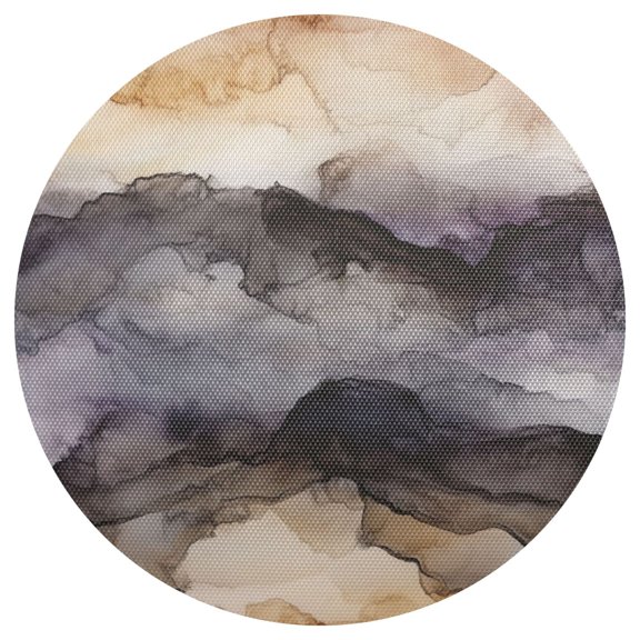 Qxltty 15inch Round Placemats Set of 1 Polyester Fabric Heat Resistant Washable Table Mat for Kitchen Party Decor Dark Brown Marble