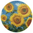 thumbnail image 1 of Qxltty 15inch Round Placemats Set of 1 Polyester Fabric Heat Resistant Washable Table Mat for Kitchen Party Decor Sweet Sunflowers, 1 of 7