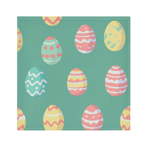 Qxltty A Pattern Of Colorful Easter Eggs Napkins 20×20in Perfect for Parties Dinners Weddings Cocktail Housewarming Cloth Napkins Set of 6