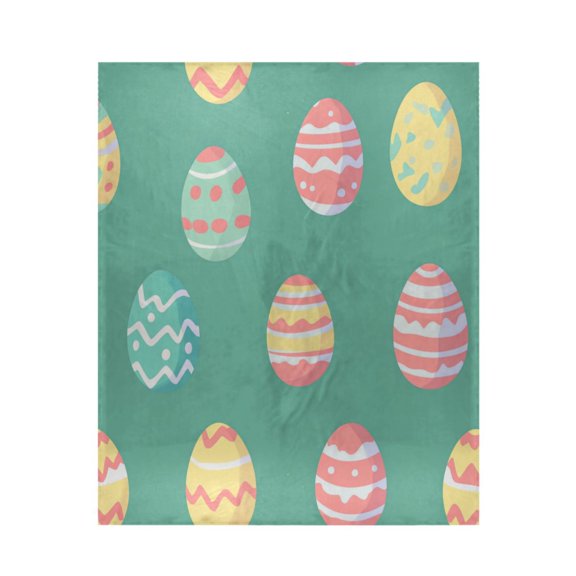 Qxltty A Pattern Of Colorful Easter Eggs Soft Cozy Fluffy Blankets for Couch Sofa Chair Bed Camping Picnic Travel Lightweight Bed 5060inch