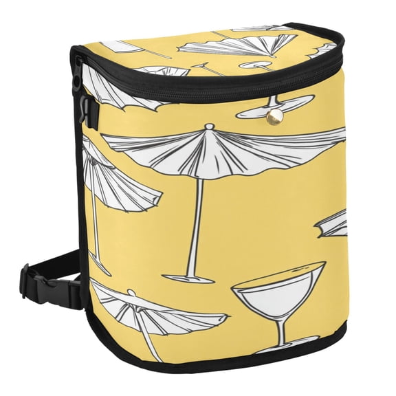 Qxltty A Seamless Pattern with Sun Umbrellas Car Trash Can with Lid Vehicle Backseat Hanging Leak Proof Storage Bin