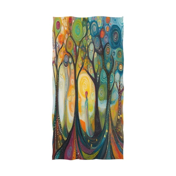 Qxltty Abstract Forest Extra Large Bath Towel 32"x64" Super Soft Highly Absorbent Quick Dry Shower Towel for Hotel Bathroom Guest Spa Gym