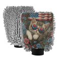 thumbnail image 1 of Qxltty American Flag Floral Cat Car Wash Mitt 2pcs Scratch Free Lint-Free Antistatic Microfiber 7.09×10.24in, 1 of 8