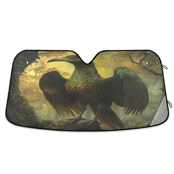 Qxltty Ancient Giant Eagle Car Windshield Sunshades Foldable UV Rays Sun Visor Protector Keep Your Vehicle Cool 53×23.5in