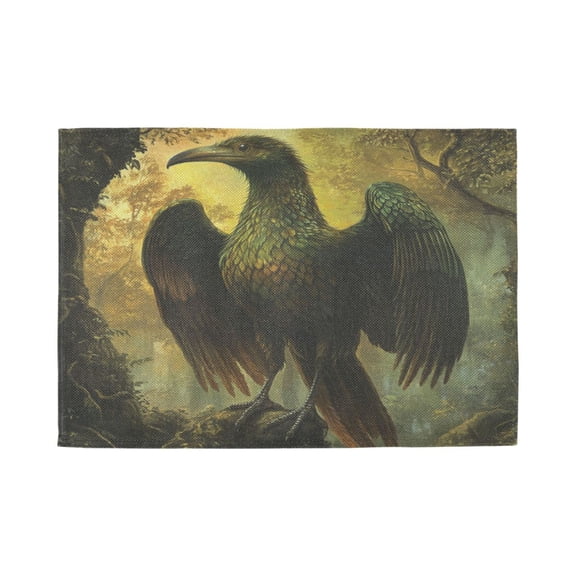 Qxltty Ancient Giant Eagle Placemats Set of 1 Heat Resistant Non-Slip Place mat for Dining Table Washable Durable Polyester Woven Table Decorations
