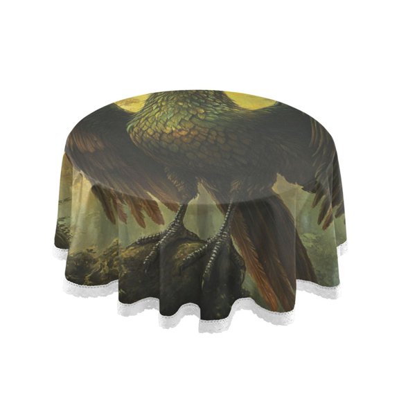 Qxltty Ancient Giant Eagle Round Tablecloth 60 Inch Dia Washable Table Cover with Dust-Proof Wrinkle Resistant for Restaurant Picnic Indoor and Outdoor Dining
