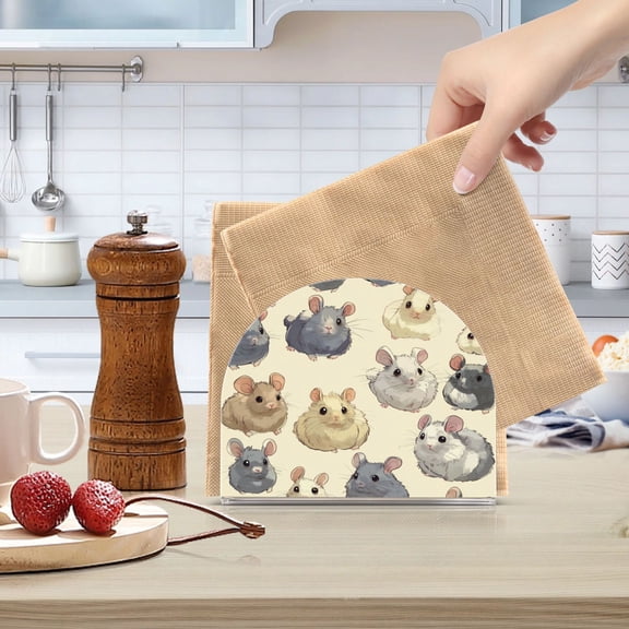Qxltty Anime Chinchilla Acrylic Napkin Holder Set of 1 Transparent Dining Table Kitchen Cafeteria Home Decor 4.1x4.9x1.97in
