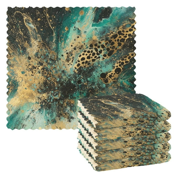 Qxltty Artistic Leopard Kitchen Towels Set of 6 Ultra Soft Absorbent Quick Drying Dish Cloths 11 x 11in